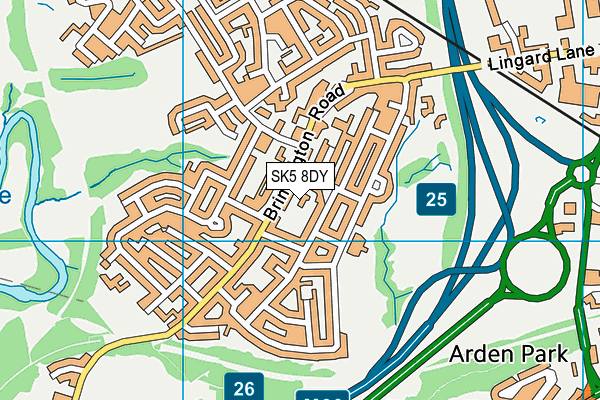 SK5 8DY map - OS VectorMap District (Ordnance Survey)