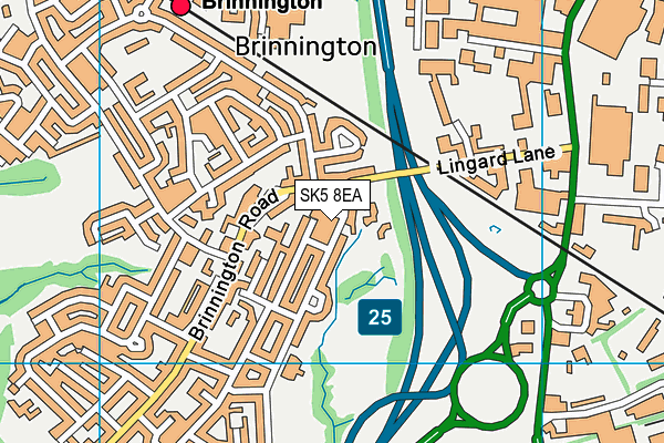 SK5 8EA map - OS VectorMap District (Ordnance Survey)