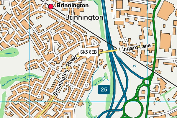 SK5 8EB map - OS VectorMap District (Ordnance Survey)