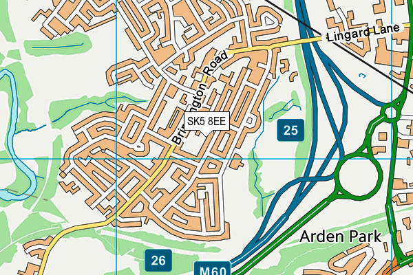SK5 8EE map - OS VectorMap District (Ordnance Survey)
