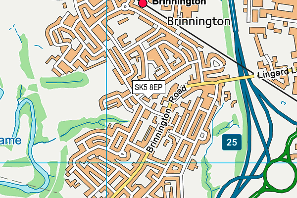 SK5 8EP map - OS VectorMap District (Ordnance Survey)