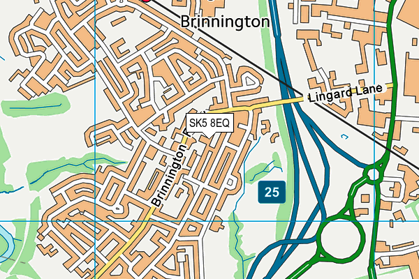SK5 8EQ map - OS VectorMap District (Ordnance Survey)