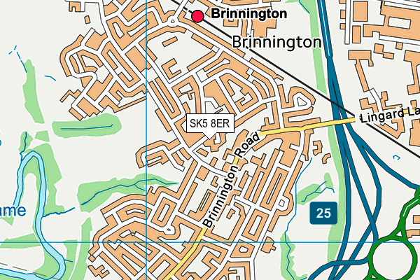 SK5 8ER map - OS VectorMap District (Ordnance Survey)