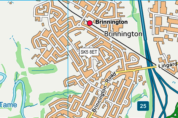 SK5 8ET map - OS VectorMap District (Ordnance Survey)