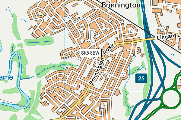 SK5 8EW map - OS VectorMap District (Ordnance Survey)