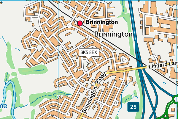 SK5 8EX map - OS VectorMap District (Ordnance Survey)