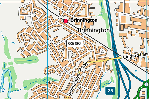 SK5 8EZ map - OS VectorMap District (Ordnance Survey)