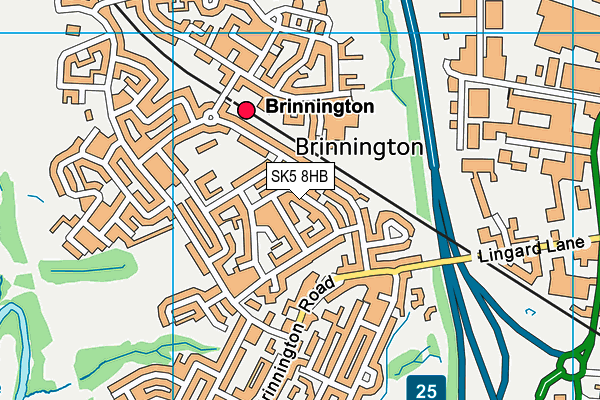 SK5 8HB map - OS VectorMap District (Ordnance Survey)