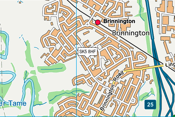 SK5 8HF map - OS VectorMap District (Ordnance Survey)