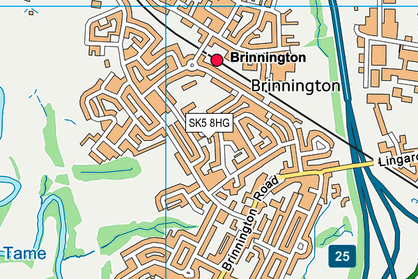 SK5 8HG map - OS VectorMap District (Ordnance Survey)