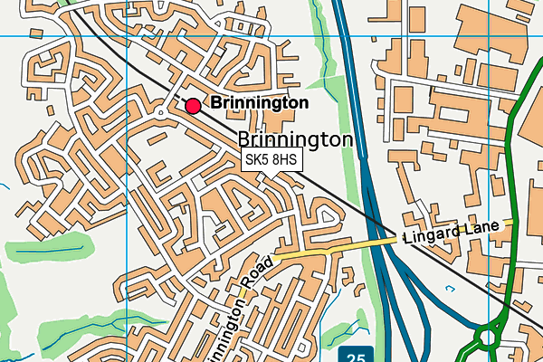 SK5 8HS map - OS VectorMap District (Ordnance Survey)