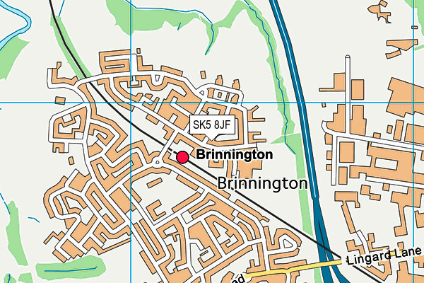 SK5 8JF map - OS VectorMap District (Ordnance Survey)