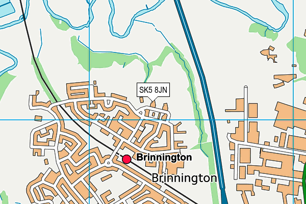 SK5 8JN map - OS VectorMap District (Ordnance Survey)
