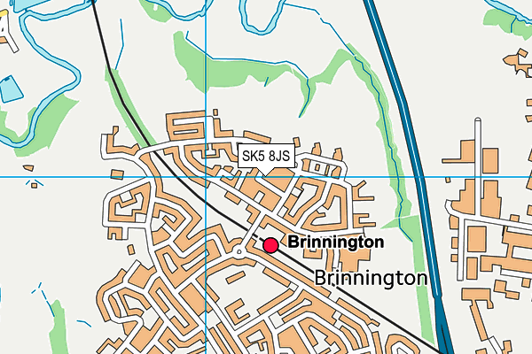 SK5 8JS map - OS VectorMap District (Ordnance Survey)
