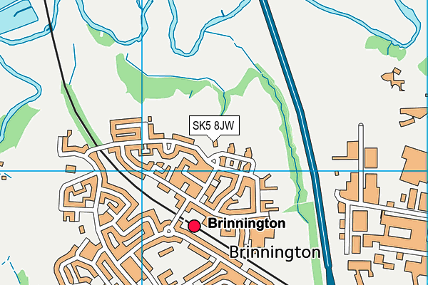 SK5 8JW map - OS VectorMap District (Ordnance Survey)
