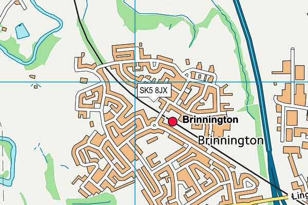 SK5 8JX map - OS VectorMap District (Ordnance Survey)