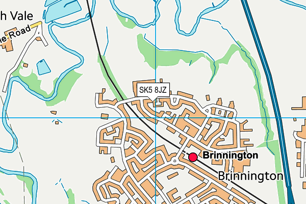 SK5 8JZ map - OS VectorMap District (Ordnance Survey)
