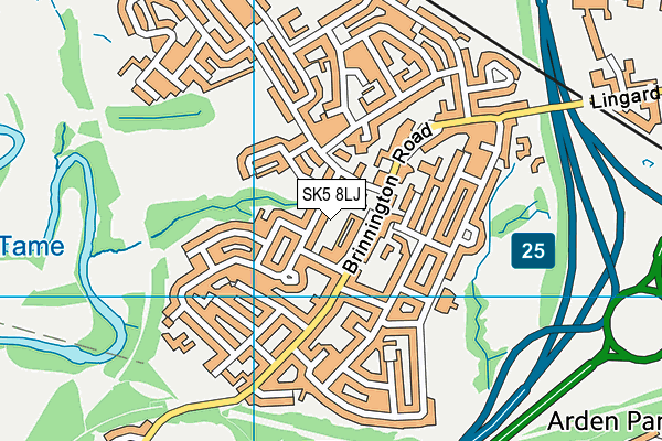 SK5 8LJ map - OS VectorMap District (Ordnance Survey)