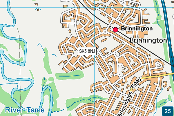 SK5 8NJ map - OS VectorMap District (Ordnance Survey)