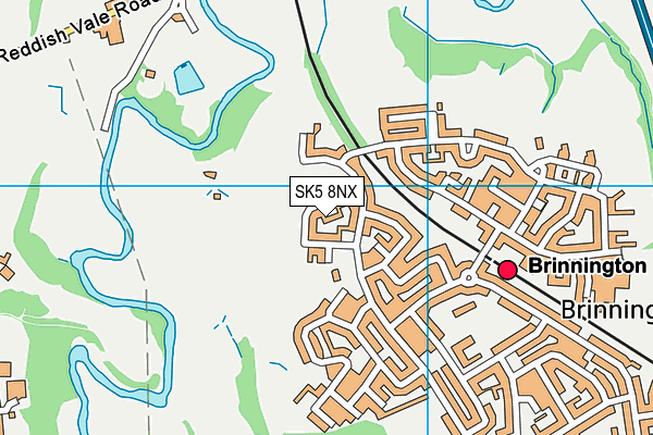 SK5 8NX map - OS VectorMap District (Ordnance Survey)