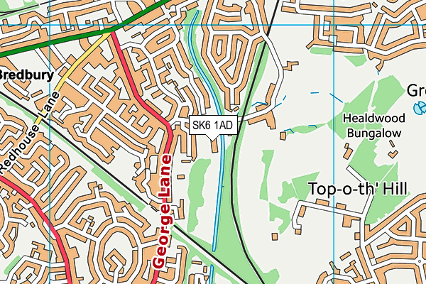 SK6 1AD map - OS VectorMap District (Ordnance Survey)