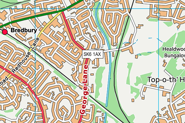 SK6 1AX map - OS VectorMap District (Ordnance Survey)