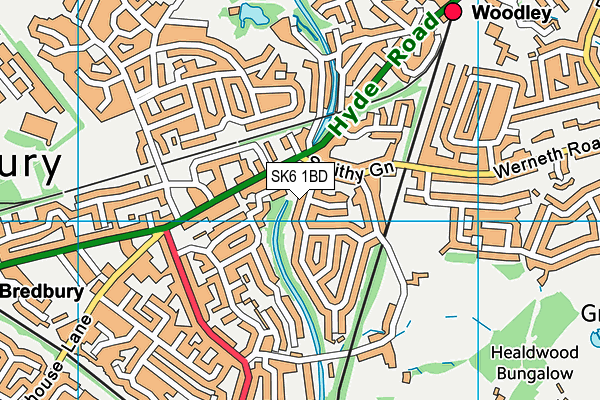 SK6 1BD map - OS VectorMap District (Ordnance Survey)