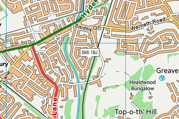 SK6 1BJ map - OS VectorMap District (Ordnance Survey)
