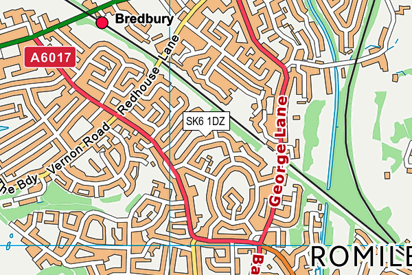 SK6 1DZ map - OS VectorMap District (Ordnance Survey)