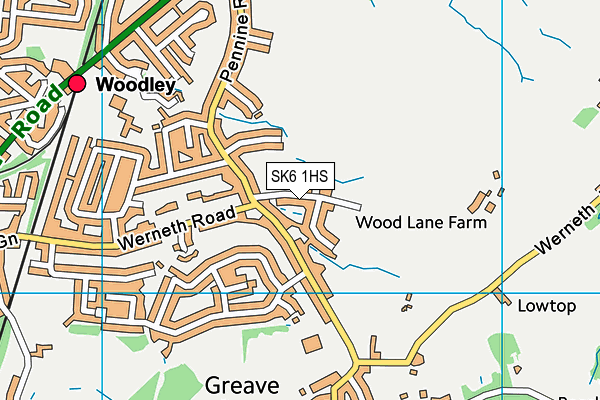 Bredbury St Marks Cricket Club (Hillside Road) (Closed) map (SK6 1HS) - OS VectorMap District (Ordnance Survey)