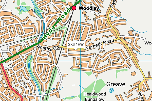 SK6 1HW map - OS VectorMap District (Ordnance Survey)