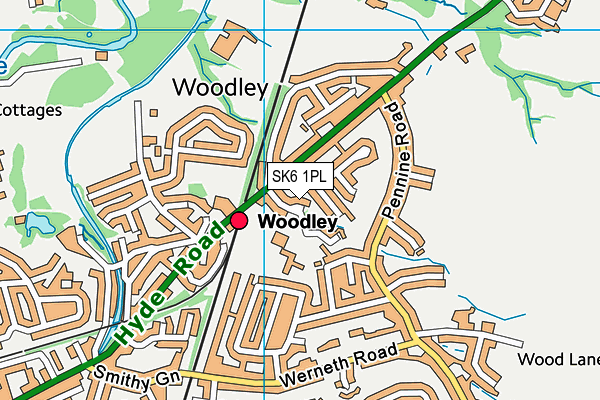 SK6 1PL map - OS VectorMap District (Ordnance Survey)