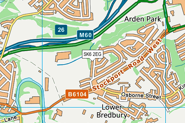 SK6 2EG map - OS VectorMap District (Ordnance Survey)