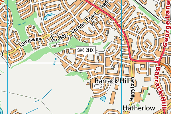 SK6 2HX map - OS VectorMap District (Ordnance Survey)