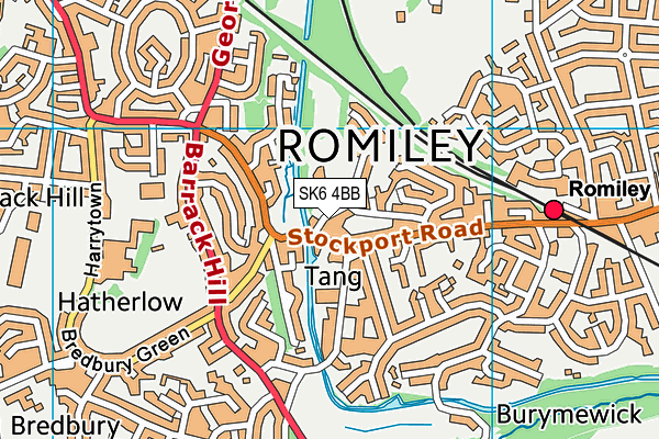 Life Leisure Romiley map (SK6 4BB) - OS VectorMap District (Ordnance Survey)