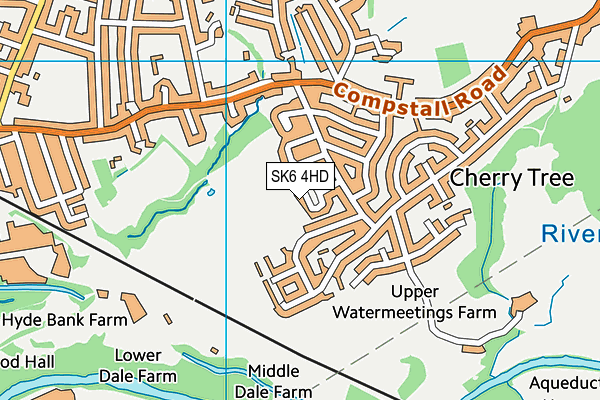 Gotherage Lane Playing Fields map (SK6 4HD) - OS VectorMap District (Ordnance Survey)