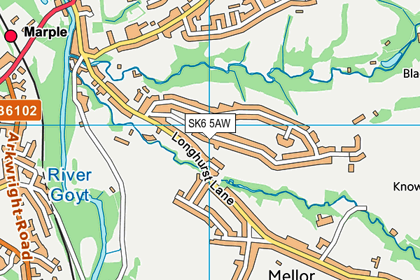 SK6 5AW map - OS VectorMap District (Ordnance Survey)