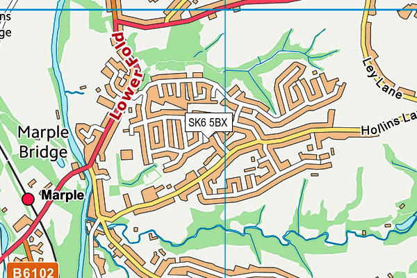 SK6 5BX map - OS VectorMap District (Ordnance Survey)