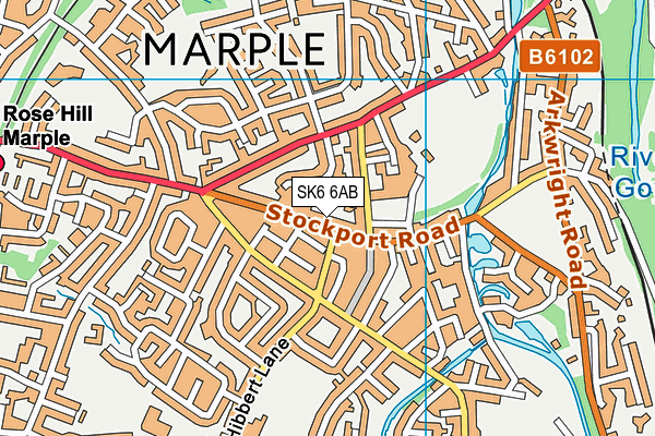SK6 6AB map - OS VectorMap District (Ordnance Survey)