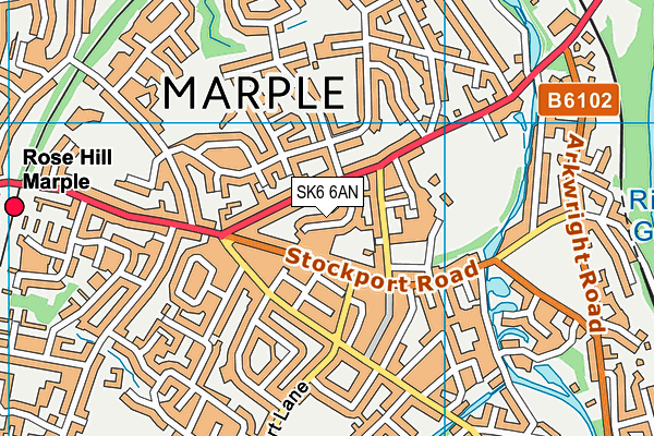 SK6 6AN map - OS VectorMap District (Ordnance Survey)