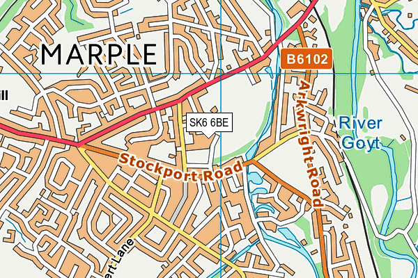 SK6 6BE map - OS VectorMap District (Ordnance Survey)