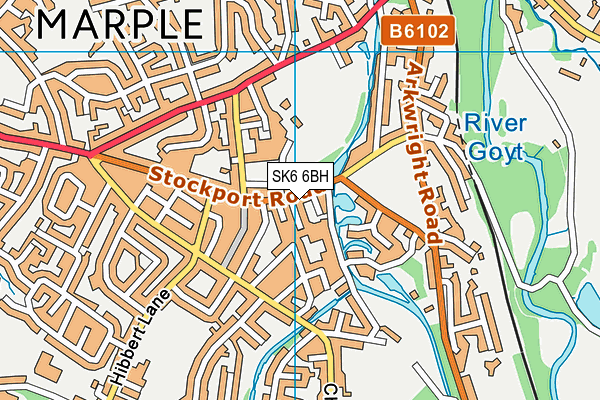 SK6 6BH map - OS VectorMap District (Ordnance Survey)