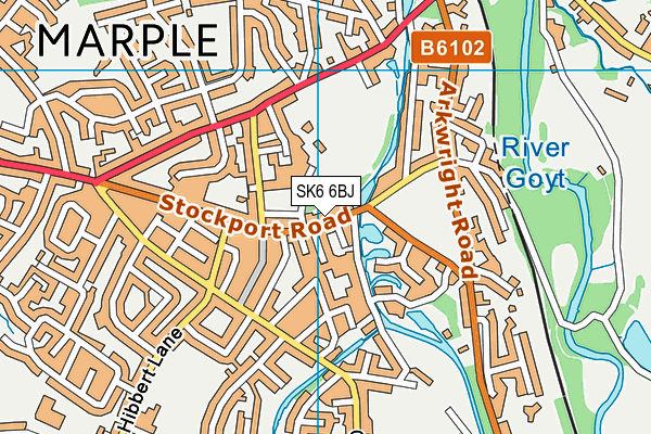 SK6 6BJ map - OS VectorMap District (Ordnance Survey)
