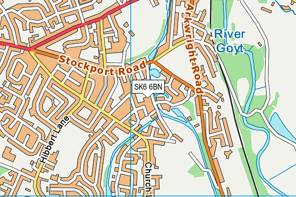 SK6 6BN map - OS VectorMap District (Ordnance Survey)