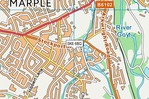 SK6 6BQ map - OS VectorMap District (Ordnance Survey)