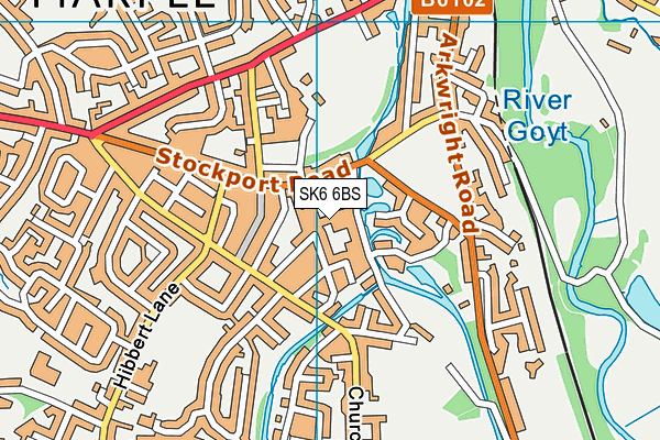 SK6 6BS map - OS VectorMap District (Ordnance Survey)