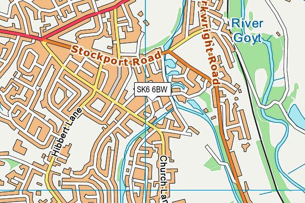 SK6 6BW map - OS VectorMap District (Ordnance Survey)