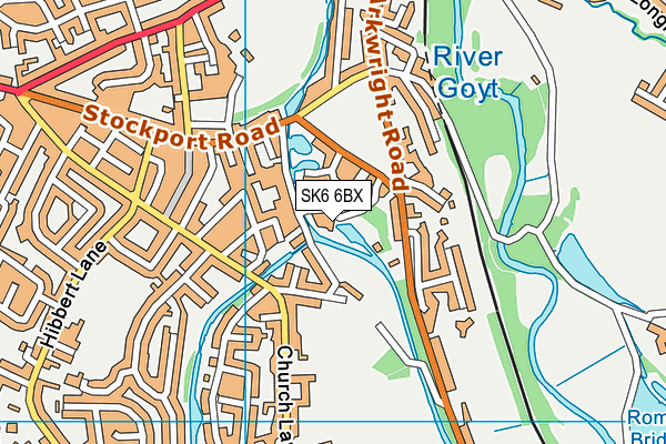SK6 6BX map - OS VectorMap District (Ordnance Survey)