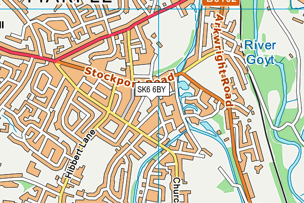 SK6 6BY map - OS VectorMap District (Ordnance Survey)