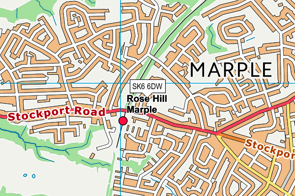 Rose Hill Primary School map (SK6 6DW) - OS VectorMap District (Ordnance Survey)